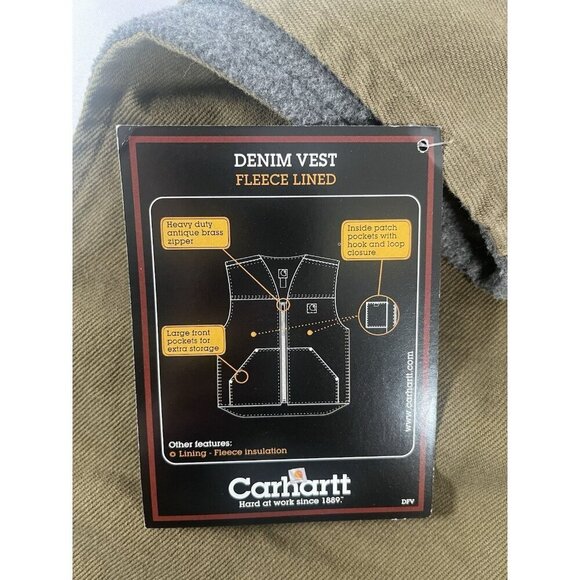 Carhartt Denim Fleece Lined Vest V19 Size 2X NWT - Picture 7 of 7